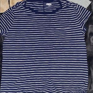 old navy white and navy striped shirt.